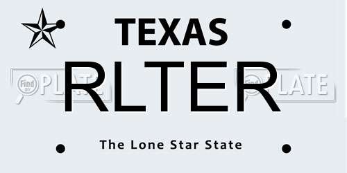 RLTER Texas License Plate