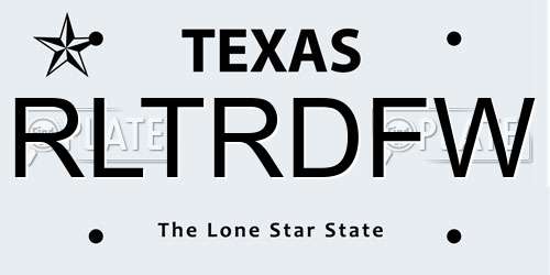 RLTRDFW Texas License Plate