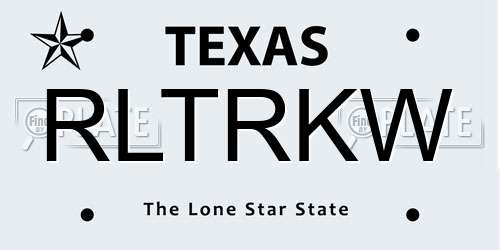 RLTRKW Texas License Plate