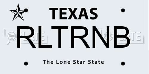 RLTRNB Texas License Plate