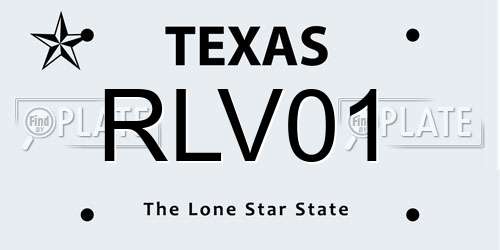RLV01 Texas License Plate