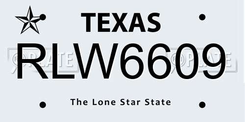 RLW6609 Texas License Plate