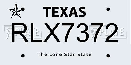 RLX7372 Texas License Plate