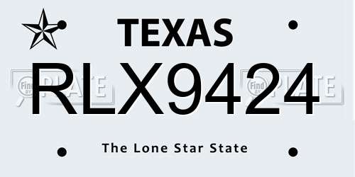 RLX9424 Texas License Plate