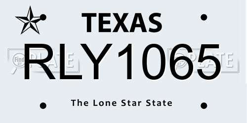 RLY1065 Texas License Plate
