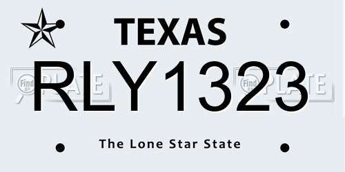 RLY1323 Texas License Plate