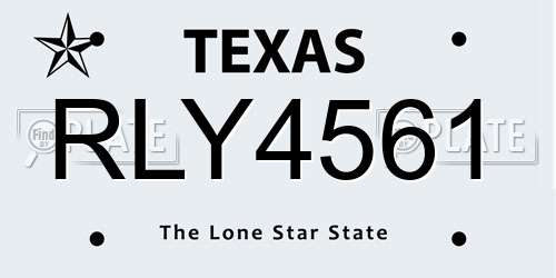 RLY4561 Texas License Plate