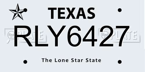 RLY6427 Texas License Plate