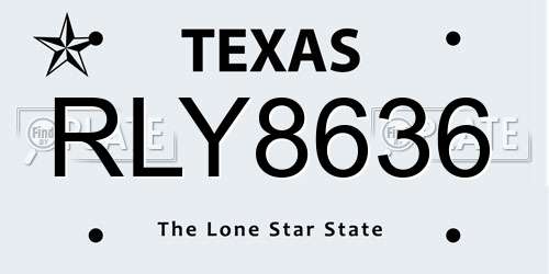 RLY8636 Texas License Plate