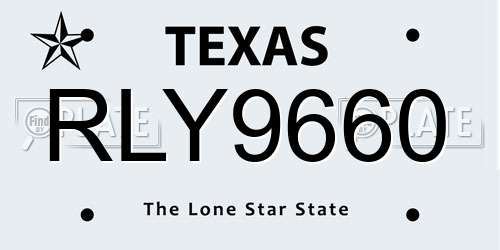 RLY9660 Texas License Plate