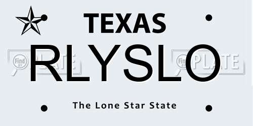 RLYSLO Texas License Plate