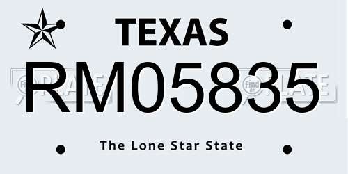 RM05835 Texas License Plate