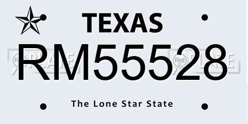 RM55528 Texas License Plate