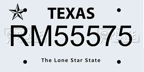 RM55575 Texas License Plate