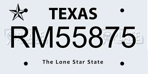RM55875 Texas License Plate