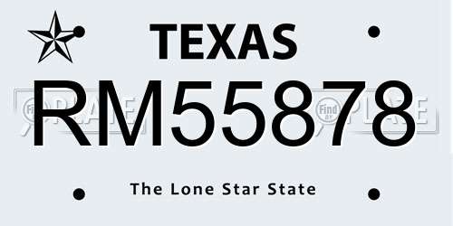 RM55878 Texas License Plate