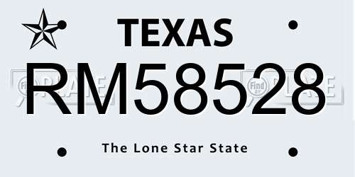 RM58528 Texas License Plate