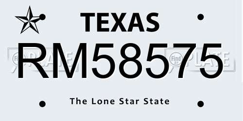 RM58575 Texas License Plate