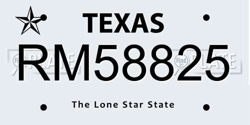 RM58825 Texas License Plate