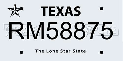 RM58875 Texas License Plate