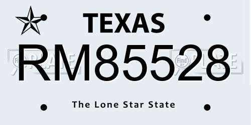 RM85528 Texas License Plate