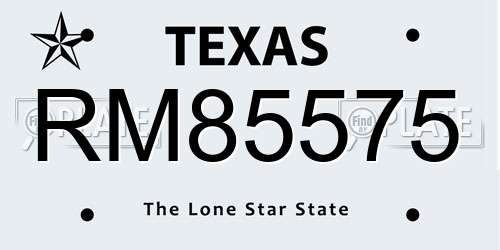RM85575 Texas License Plate