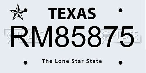 RM85875 Texas License Plate