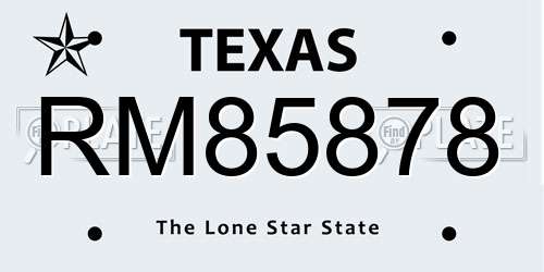 RM85878 Texas License Plate