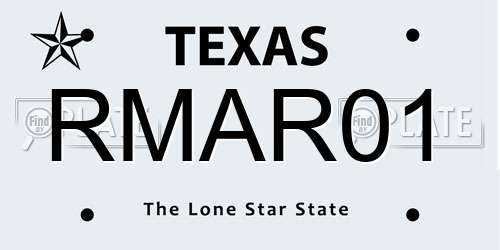 RMAR01 Texas License Plate