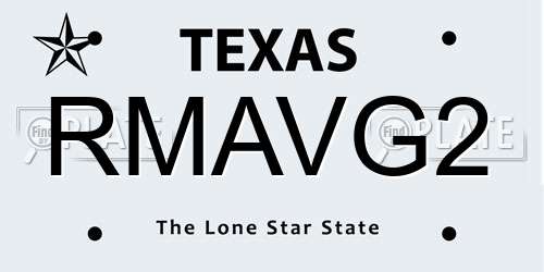 RMAVG2 Texas License Plate