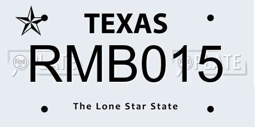 RMB015 Texas License Plate