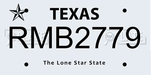 RMB2779 Texas License Plate