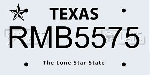 RMB5575 Texas License Plate