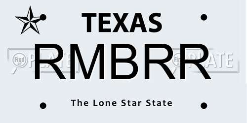 RMBRR Texas License Plate