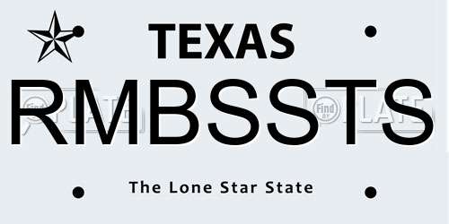RMBSSTS Texas License Plate