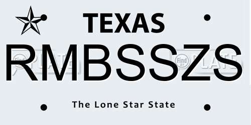 RMBSSZS Texas License Plate