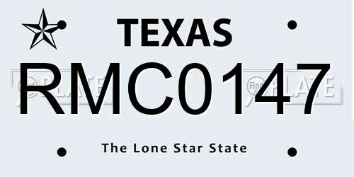 RMC0147 Texas License Plate
