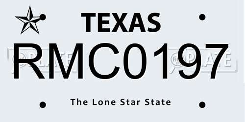 RMC0197 Texas License Plate
