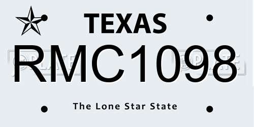 RMC1098 Texas License Plate