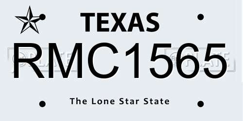 RMC1565 Texas License Plate