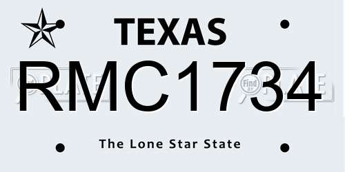 RMC1734 Texas License Plate