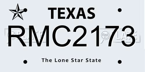 RMC2173 Texas License Plate