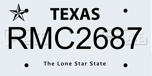 RMC2687 Texas License Plate