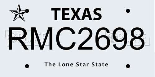 RMC2698 Texas License Plate