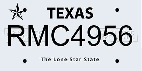 RMC4956 Texas License Plate
