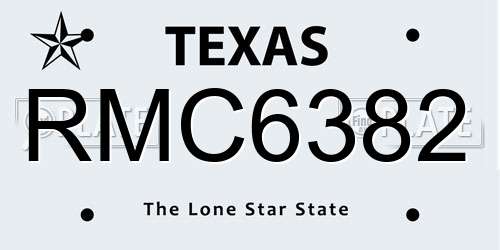 RMC6382 Texas License Plate
