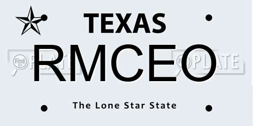 RMCEO Texas License Plate