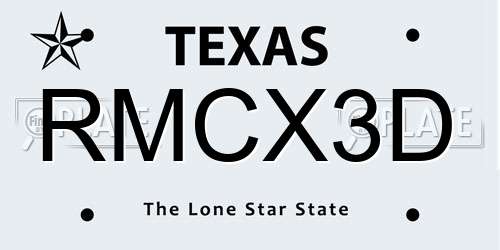 RMCX3D Texas License Plate