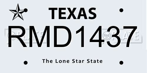 RMD1437 Texas License Plate