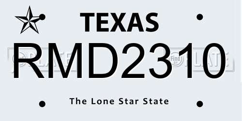 RMD2310 Texas License Plate